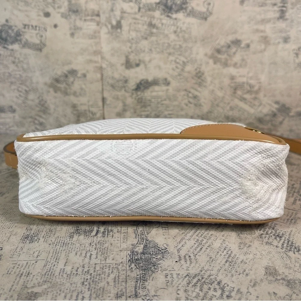 Vintage 80s Mark Cross Signature Herringbone Crossbody Bag Made in Italy